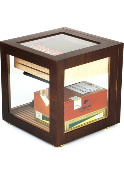 Cube Walnut Humidor Puro Kutusu