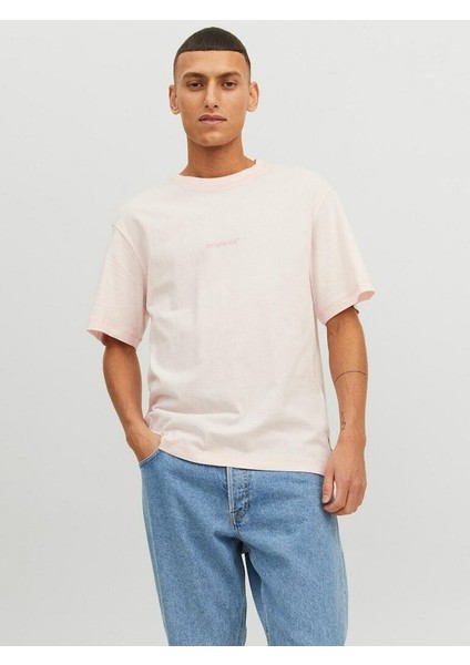 Jack & Jones Jorfaded Erkek Bisiklet Yaka Tişört Pembe 12234809 Xxl - Pembe