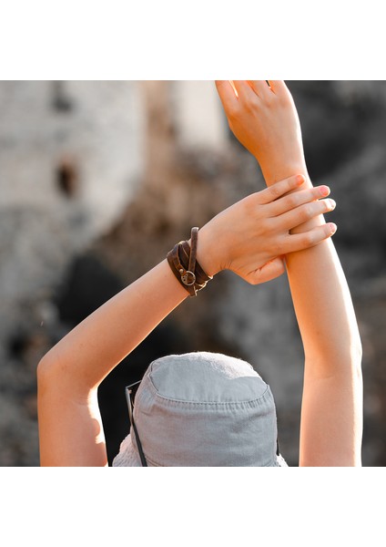 Vintage Baskısız Deri Bileklik - Erkek / Kadın fiyatları