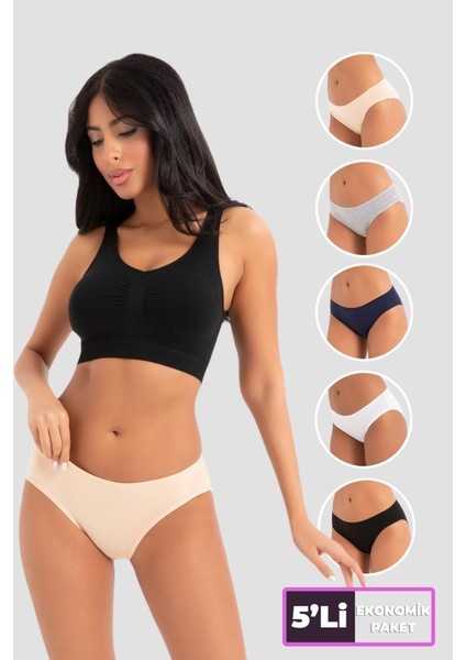 (5 Adet) Yüksekbel Classic High Leg Brief Kadın Külot 2057