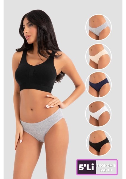 (5 Adet) Yüksekbel Classic High Leg Brief Kadın Külot 2057
