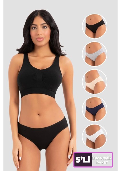 (5 Adet) Yüksekbel Classic High Leg Brief Kadın Külot 2057