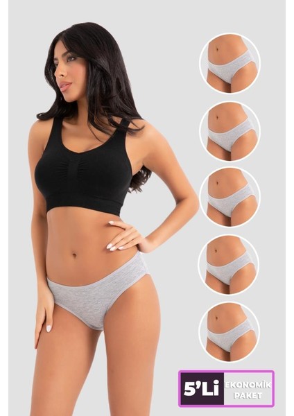 (5 Adet) Yüksekbel Classic High Leg Brief Kadın Külot 2057