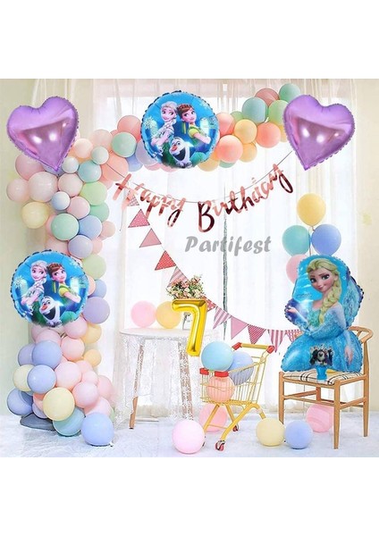 Frozen Elsa 7 Yaş Balon Seti Karlar Ülkesi Konsept Helyum Balon Set Frozen Elsa Doğum Günü Set