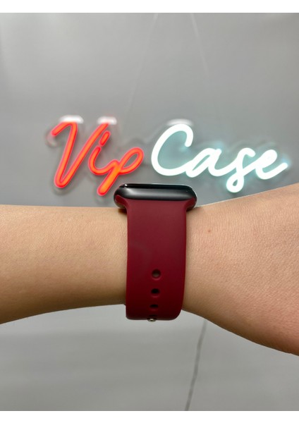 Vip Case Apple Watch Silikon Kordon 1/2/3/4/5/6/7/8/9/S E ve Ultra Serileri ile Uyumlu 42MM-44MM-45MM Uyumlu