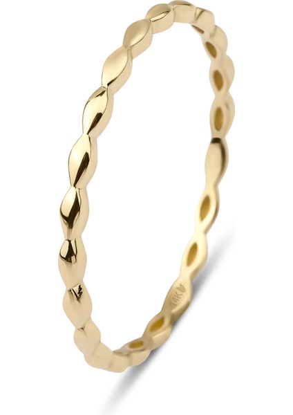 14 Ayar Altın Tamtur Yaprak Yüzük KRS091-14GR