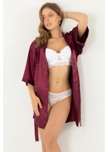 Kuşaklı Saten Sabahlık modelleri