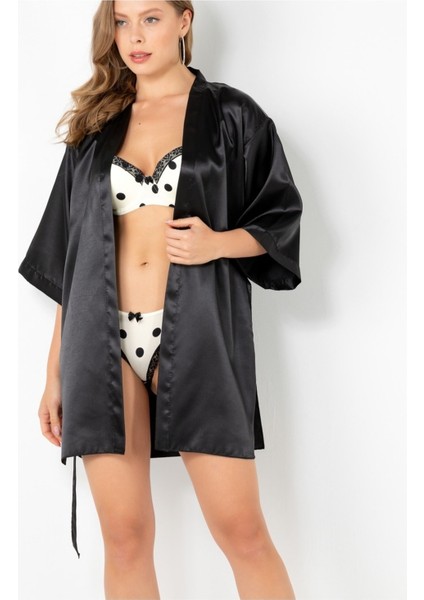 Kuşaklı Saten Sabahlık modelleri