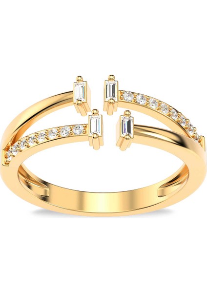 Çapraz Baget Ayarlanabilir Altın Kaplama Gümüş Yüzük fiyatları