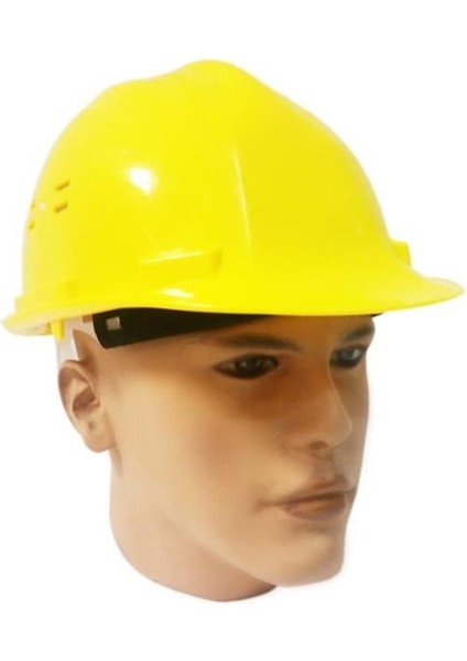 Enseden Ayarlanabilir Vidalı Hava Delikli Sarı Baret