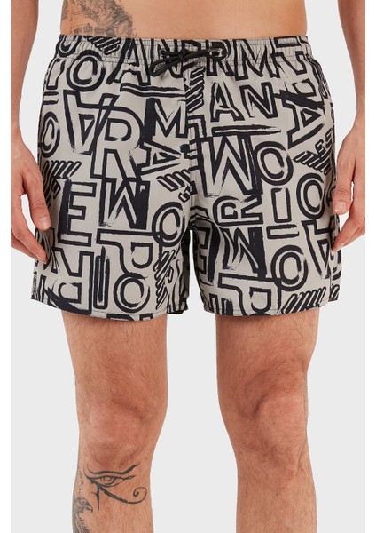 Emporio Armani Desenli Deniz Şortu Cepli Mayo Short Erkek Mayo Short 211740 3R435 02255