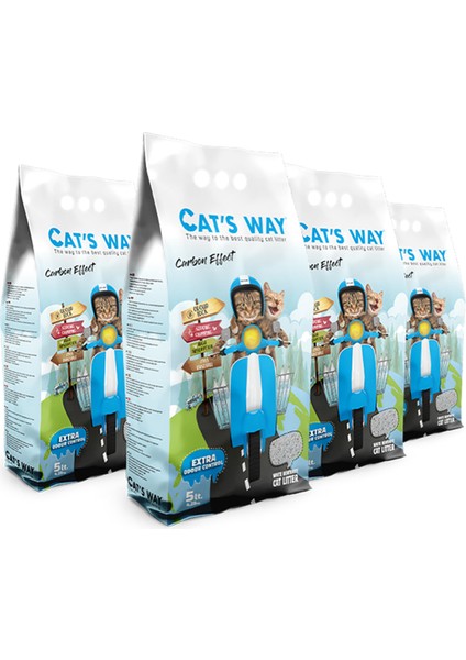 Granüle Carbon Tanecikli Kedi Kumu (5L. x 4Adet)