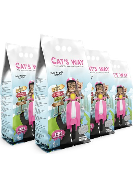 Bebek Pudrası Kokulu Kedi Kumu (5L. x 4Adet)