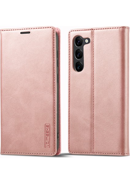 Samsung Galaxy S23+ Için Ince Kapaklı Deri Cüzdan Standı Telefon Kılıfı - Rose Gold (Yurt Dışından)