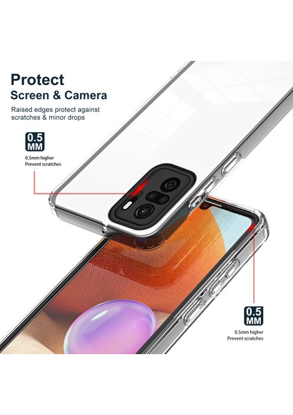 Xiaomi Redmi Note 10 4g / Note 10S Için Şeffaf Sert Pc Tampon Telefon Kılıfı - Siyah (Yurt Dışından)