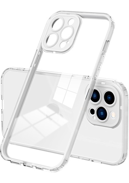 iPhone 12 Pro Için Şeffaf Sert Pc Tampon Telefon Kılıfı - Beyaz (Yurt Dışından)