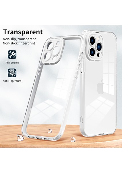 iPhone 12 Pro Için Şeffaf Sert Pc Tampon Telefon Kılıfı - Beyaz (Yurt Dışından)
