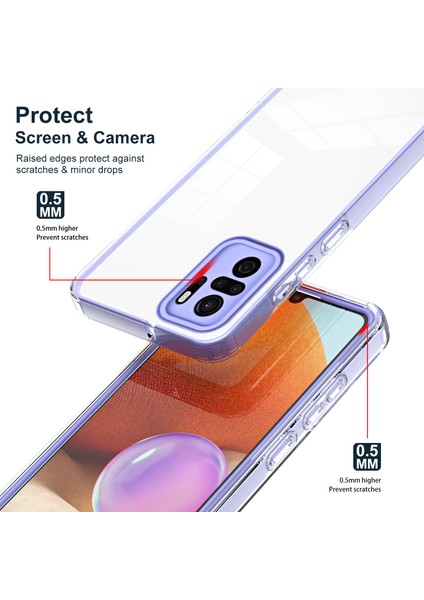 Xiaomi Redmi Note 10 4g / Note 10S Için Şeffaf Sert Pc Tampon Telefon Kılıfı - Mor (Yurt Dışından)