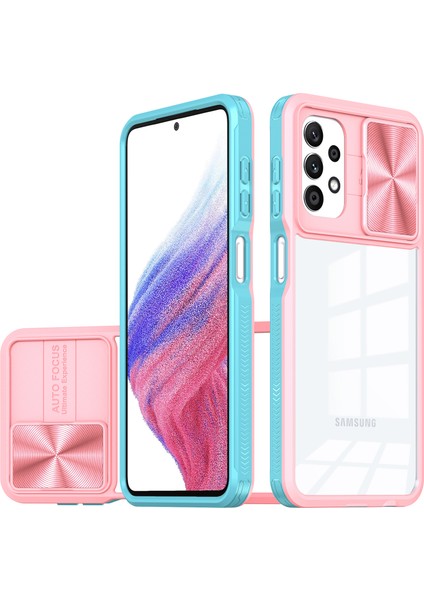 Samsung Galaxy A32 5g Için Sürgülü Kamera Kapaklı Tpu Tamponu Temizle Telefon Kılıfı - Pembe (Yurt Dışından)