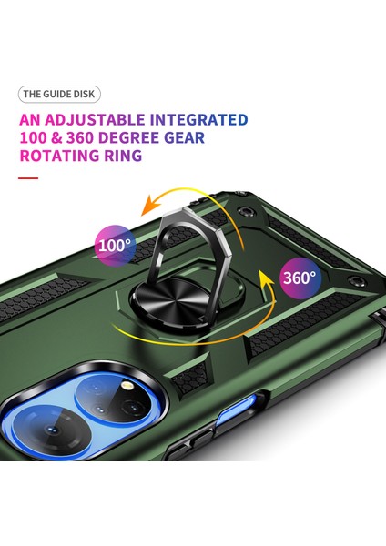 Honor X7 Için Halka Tutuculu Çift Katmanlı Telefon Kılıfı - Koyu Yeşil (Yurt Dışından) indirimleri