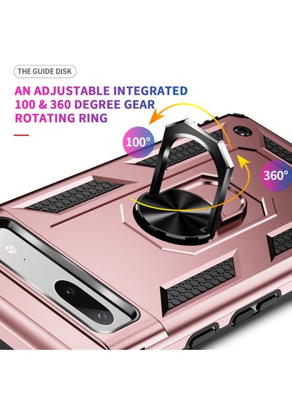 Google Pixel 7A Için Halka Tutuculu Çift Katmanlı Telefon Kılıfı - Rose Gold (Yurt Dışından) indirimleri