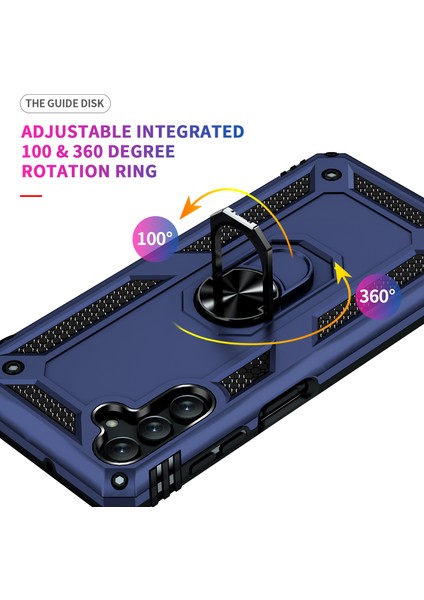 Samsung Galaxy A13 5G/M13 5G/A04S Için Halka Tutuculu Çift Katmanlı Telefon Kılıfı - Mavi (Yurt Dışından)