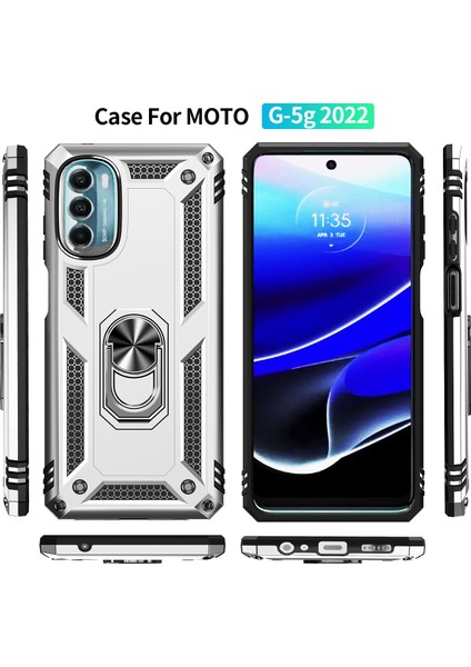 Motorola Moto G 5g 2022 Için Halka Tutuculu Çift Katmanlı Telefon Kılıfı - Gümüş (Yurt Dışından) fiyatları