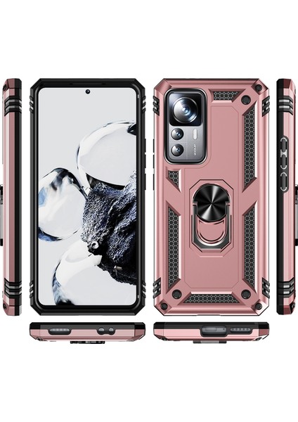 Xiaomi 12T/12T Pro/redmi K50 Ultra Için Halka Tutuculu Çift Katmanlı Telefon Kılıfı - Rose Gold (Yurt Dışından) fiyatları
