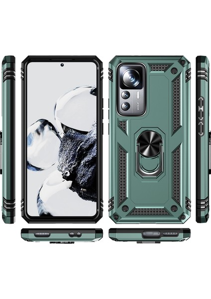 Xiaomi 12T/12T Pro/redmi K50 Ultra Için Halka Tutuculu Çift Katmanlı Telefon Kılıfı - Yeşil (Yurt Dışından) fiyatları