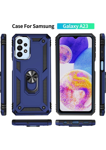 Samsung Galaxy A23 Için Halka Tutuculu Çift Katmanlı Telefon Kılıfı - Mavi (Yurt Dışından) fiyatları