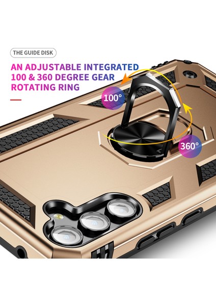 Samsung Galaxy A54 Için Halka Tutuculu Çift Katmanlı Telefon Kılıfı - Altın (Yurt Dışından) fırsatları