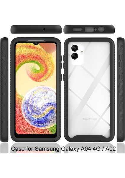 Samsung Galaxy A04 Için Hibrit Bumper Tam Koruma Telefon Kılıfı - Lacivert (Yurt Dışından)