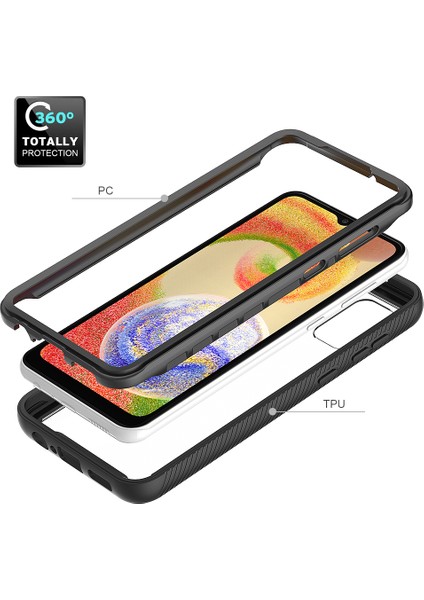 Samsung Galaxy A04 Için Hibrit Bumper Tam Koruma Telefon Kılıfı - Lacivert (Yurt Dışından)