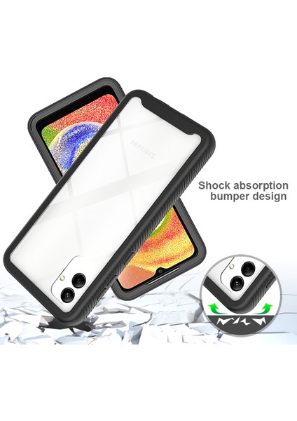 Samsung Galaxy A04 Için Hibrit Bumper Tam Koruma Telefon Kılıfı - Lacivert (Yurt Dışından)