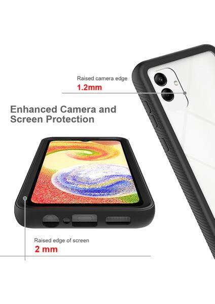 Samsung Galaxy A04 Için Hibrit Bumper Tam Koruma Telefon Kılıfı - Lacivert (Yurt Dışından)