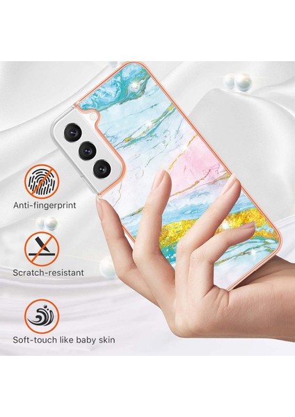 Samsung Galaxy S22 Plus 5g Için Mermer Şık Desenli Tpu Tampon Telefon Kılıfı - Altın (Yurt Dışından)
