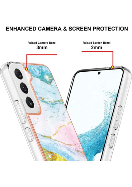 Samsung Galaxy S22 Plus 5g Için Mermer Şık Desenli Tpu Tampon Telefon Kılıfı - Altın (Yurt Dışından)