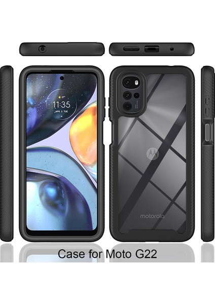 Motorola Moto G22 Için Hibrit Bumper Tam Koruma Telefon Kılıfı - Mavi (Yurt Dışından) fiyatları