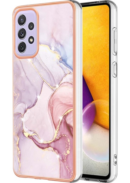 Samsung Galaxy A13 4g Için Mermer Şık Desenli Tpu Tampon Telefon Kılıfı - Rose Gold (Yurt Dışından)