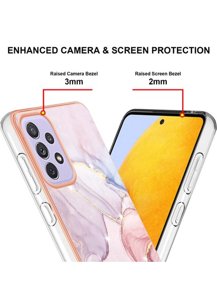 Samsung Galaxy A13 4g Için Mermer Şık Desenli Tpu Tampon Telefon Kılıfı - Rose Gold (Yurt Dışından)