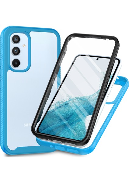 Samsung Galaxy A34 5g Için Dahili Ekran Koruyucu Tam Gövde Koruma Telefon Kılıfı - Mavi (Yurt Dışından)