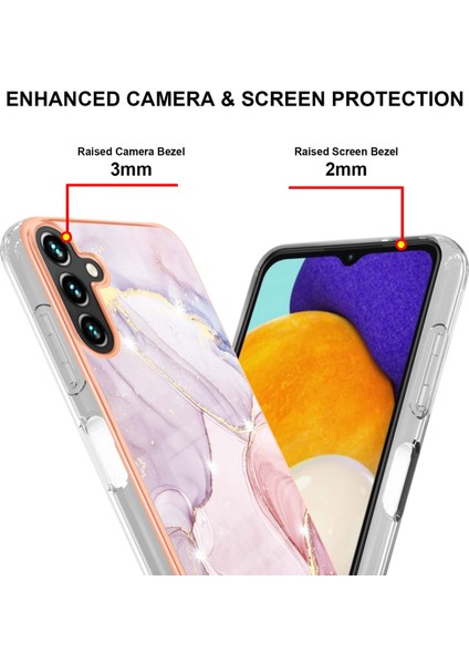 Samsung Galaxy A13 5g Için Mermer Şık Desenli Tpu Tampon Telefon Kılıfı - Rose Gold (Yurt Dışından)