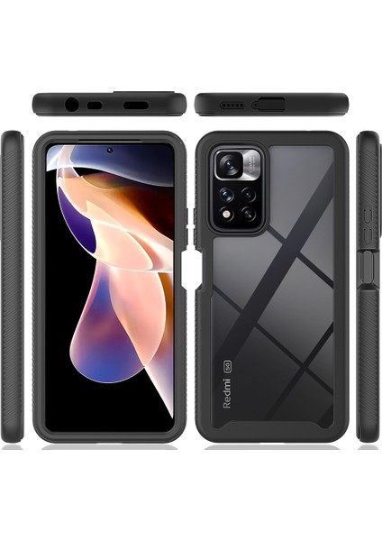 Xiaomi Redmi Note 11 Pro+ 5g Için Hibrit Bumper Tam Koruma Telefon Kılıfı - Kırmızı (Yurt Dışından)
