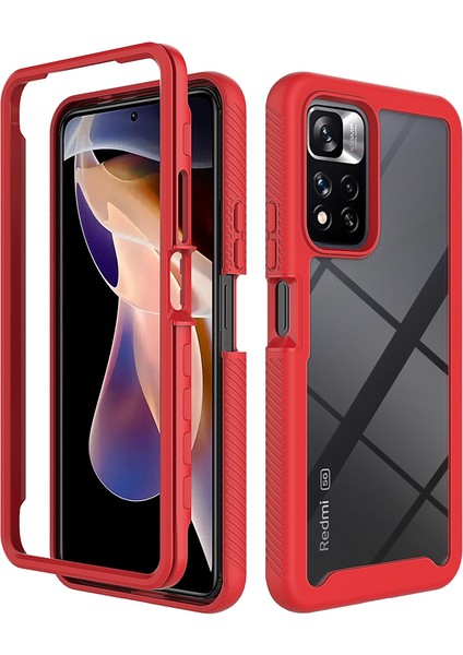 Xiaomi Redmi Note 11 Pro+ 5g Için Hibrit Bumper Tam Koruma Telefon Kılıfı - Kırmızı (Yurt Dışından) fiyatları