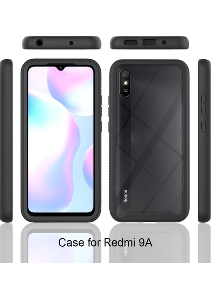 Xiaomi Redmi 9A Için Dahili Ekran Koruyucu Tam Gövde Koruma Telefon Kılıfı - Lacivert (Yurt Dışından)