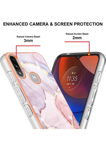 Motorola Moto E7 Power / E7I Power Için Mermer Şık Desenli Tpu Tampon Telefon Kılıfı - Rose Gold (Yurt Dışından) fırsatları