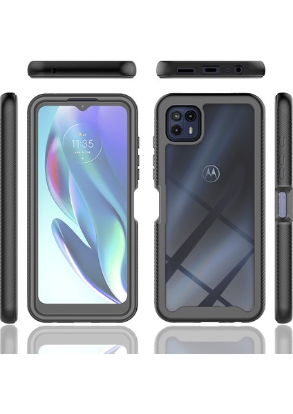 Motorola Moto G50 5g Için Dahili Ekran Koruyucu Tam Gövde Koruma Telefon Kılıfı - Siyah (Yurt Dışından) modelleri