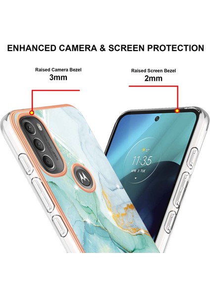 Motorola Moto G71 5g Için Mermer Şık Desenli Tpu Tampon Telefon Kılıfı - Yeşil (Yurt Dışından) fırsatları