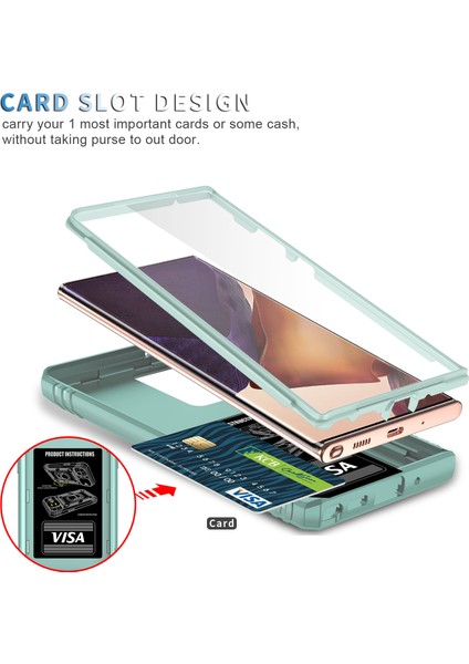 Samsung Galaxy Note 20 Ultra Için Kayar Lens Koruyucu Halka Standlı Telefon Kılıfı - Yeşil (Yurt Dışından) fırsatları