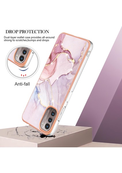 Nokia G21 / G11 Için Mermer Şık Desenli Tpu Tampon Telefon Kılıfı - Rose Gold (Yurt Dışından) modelleri